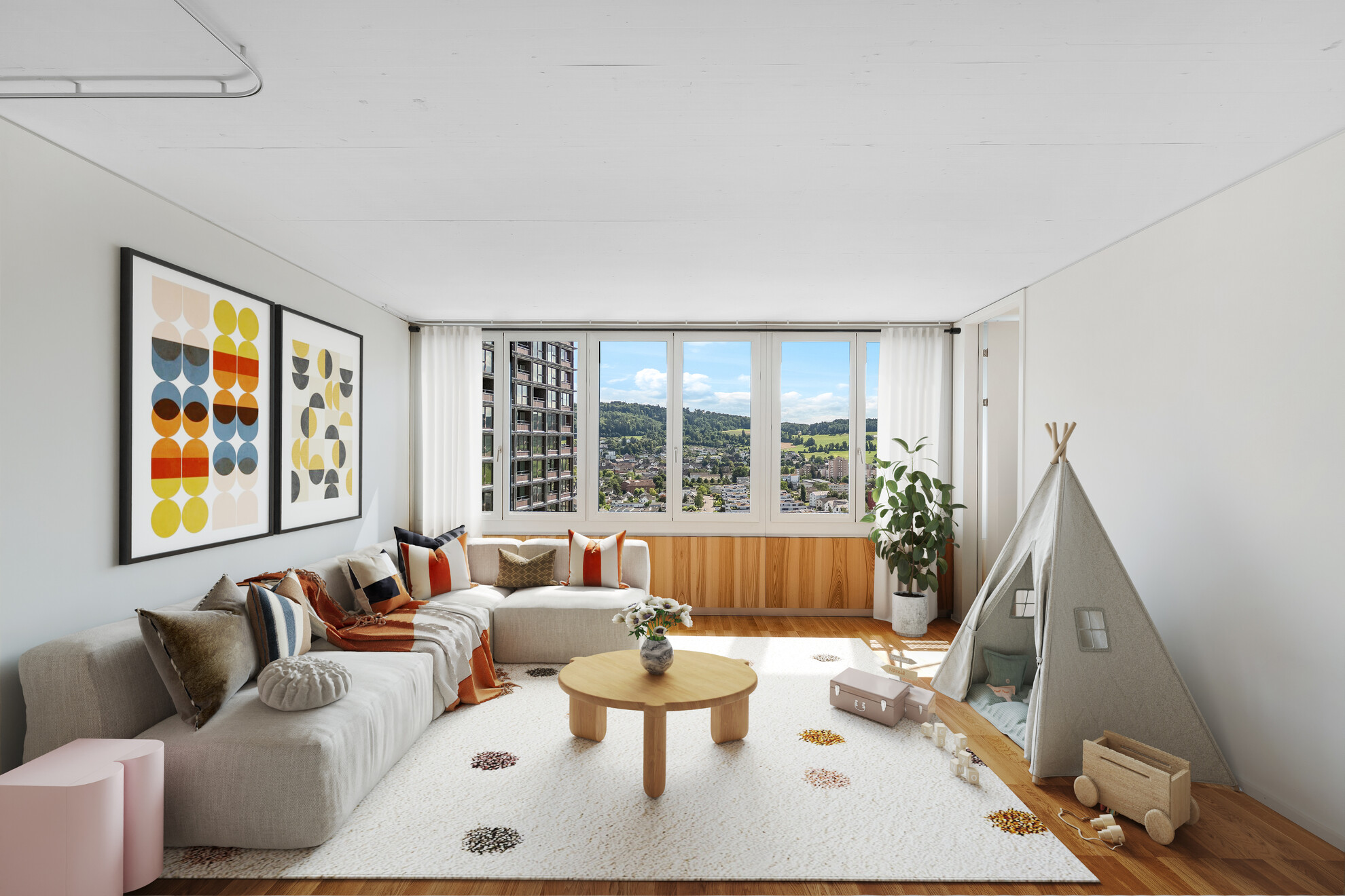 All of the family can enjoy marvellous views and feel right at home in the Wohnturm