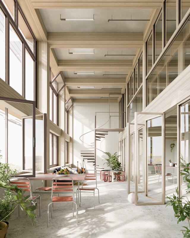 Grosszügige Fensterfronten sorgen im Gemeinschaftsraum für ein einladendes, lichtdurchflutetes Ambiente.